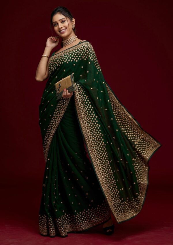 Designer Traditional Vichitra Silk Saree