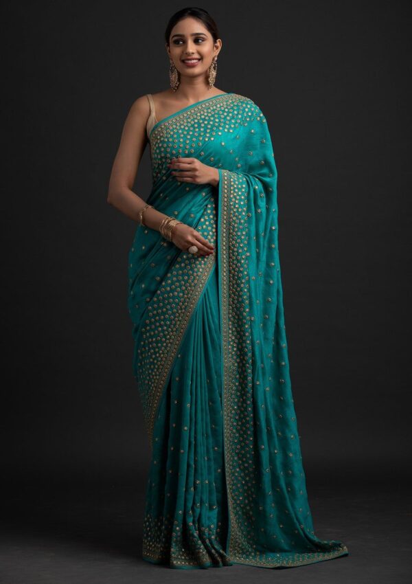 Designer Traditional Vichitra Silk Saree