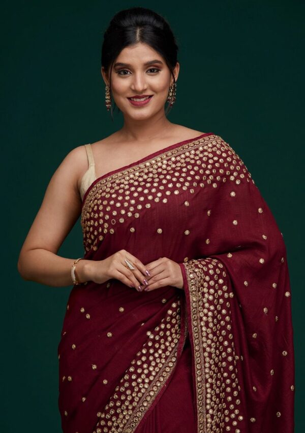 Designer Traditional Vichitra Silk Saree