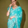 EXQUISITE BOUTIQUE DESIGNER LUKNOWI SAREE FOR PARTY & GATHERINGS