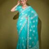 EXQUISITE BOUTIQUE DESIGNER LUKNOWI SAREE FOR PARTY & GATHERINGS